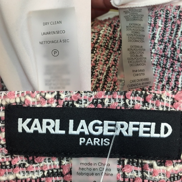 NWT! KARL LAGERFELD PARIS ROSE Tweed Sheath Dress - Picture 5 of 8